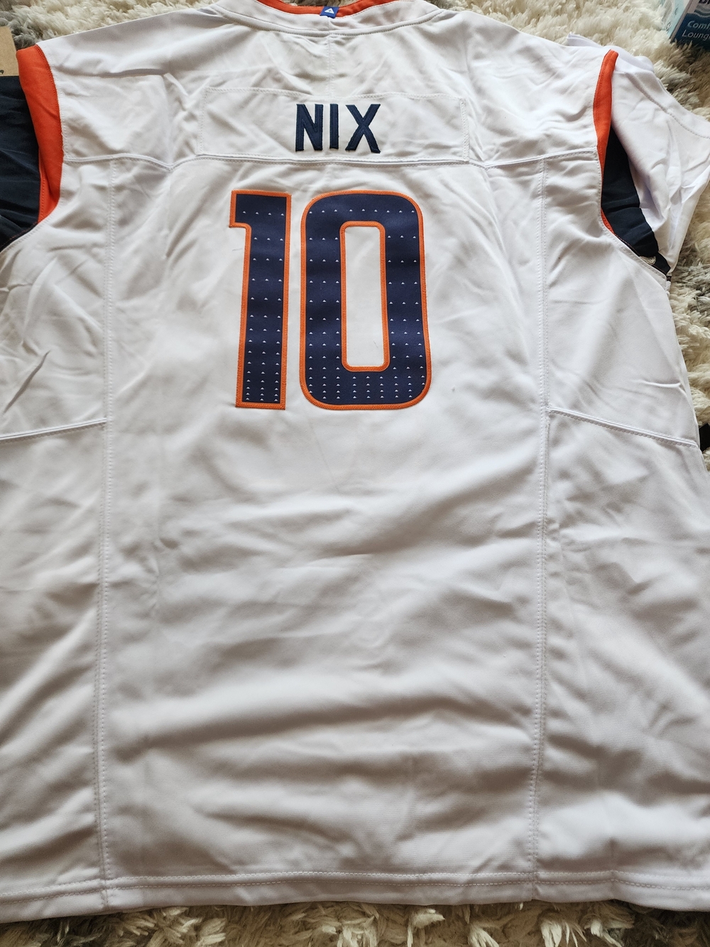White and Navy 'NIX' #10 Sports Jersey - Brand Unspecified
